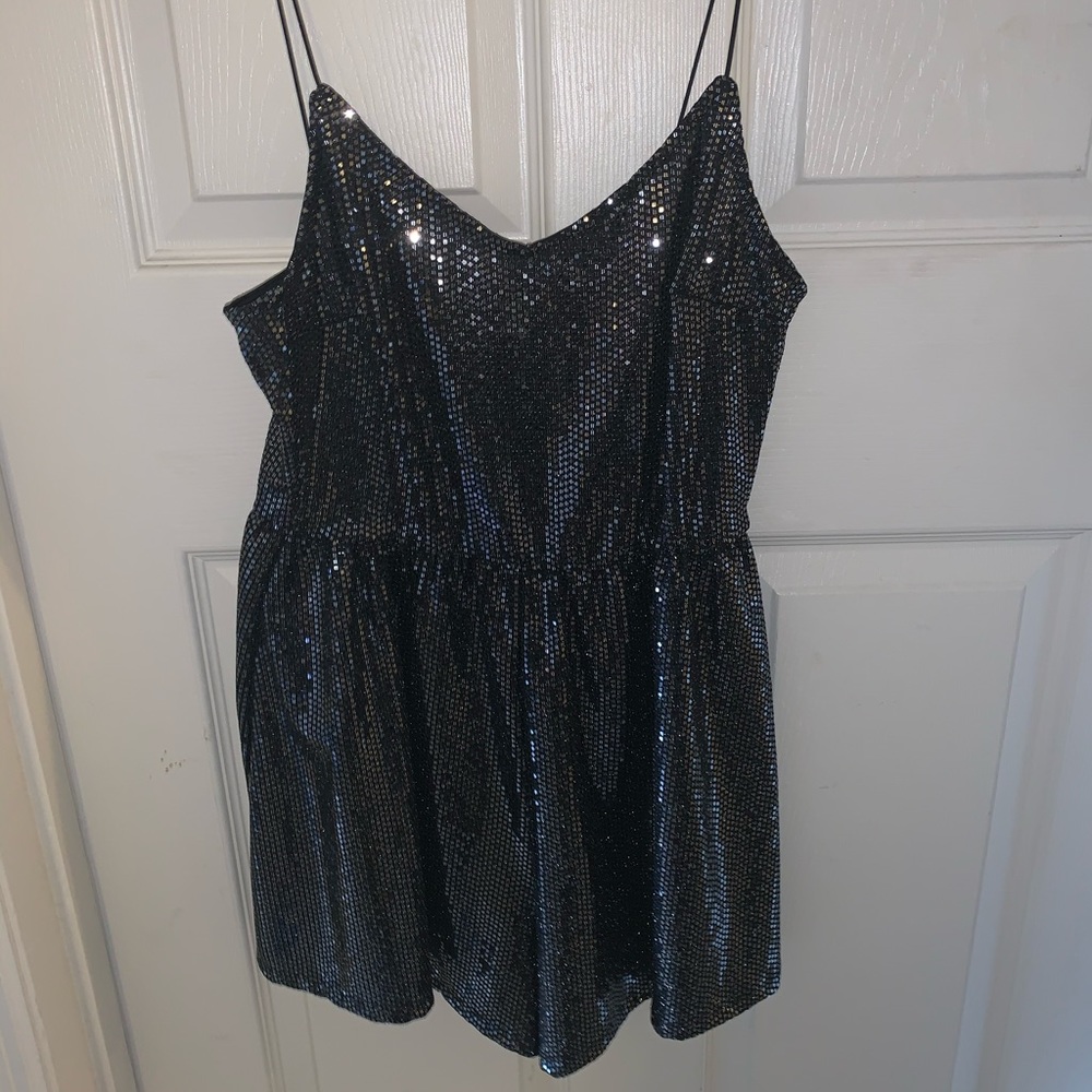 Black sequin romper